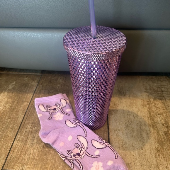 Purple Studded Tumbler with Straw - Picture 3 of 3